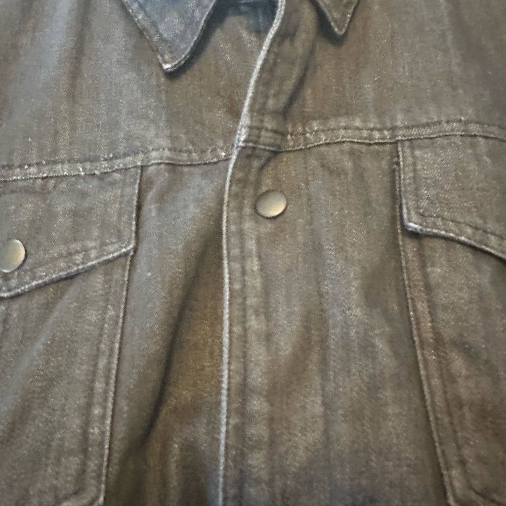 Z1R Men's Black Denim Vest with Snap-Front with Zipper and Chest Pockets - Picture 4 of 9